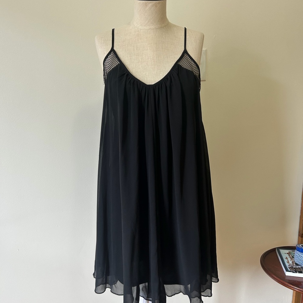 Express Black Dress With Mesh Detail